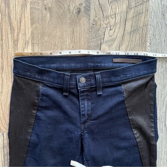 Rag & Bone Navy Leather Side Denim Jeans 28 - Picture 5 of 12
